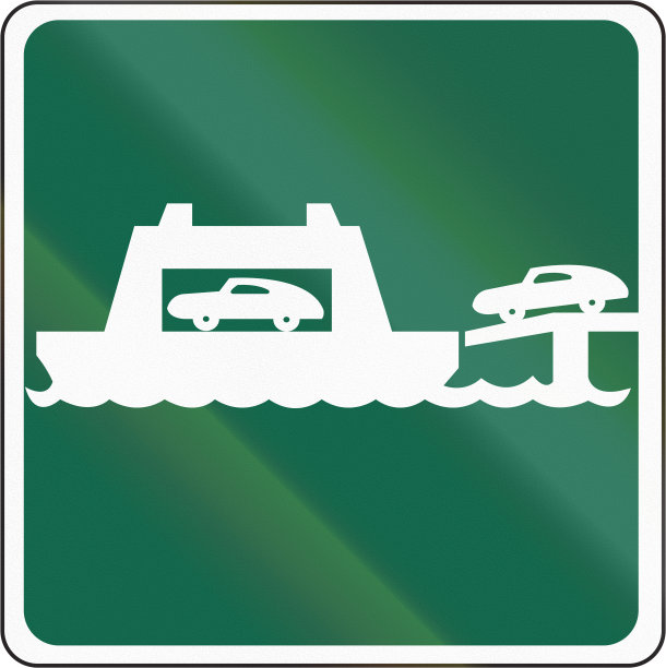 在美国华盛顿州使用的路标-汽车轮渡图片下载