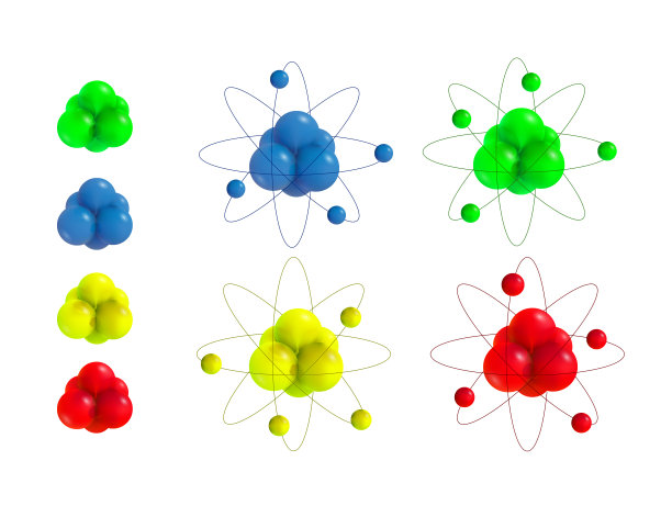 三维抽象原子结构素材图片