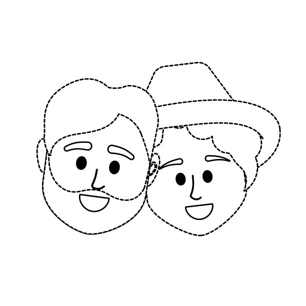 点形夫妇头一起与发型设计图片下载