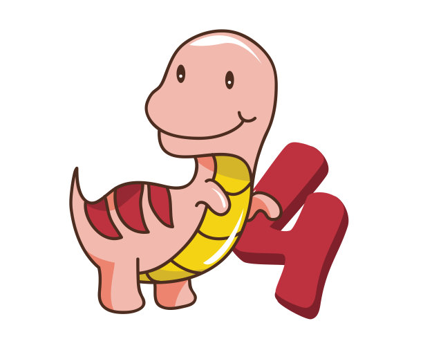 彩色可爱的史前婴儿Pachycephalos恐龙插图和4图片下载