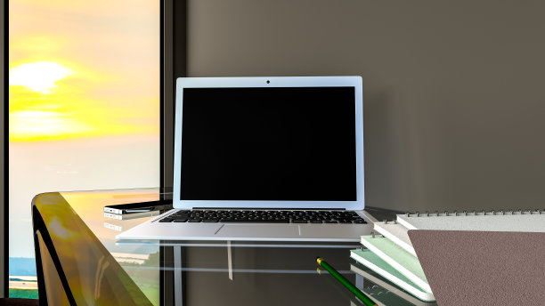 带笔记本的工作场所图片下载