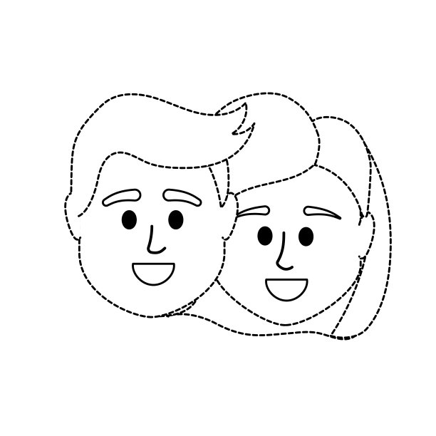 点形夫妇头一起与发型设计图片下载