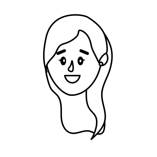 线条头像女性头部与发型设计图片下载