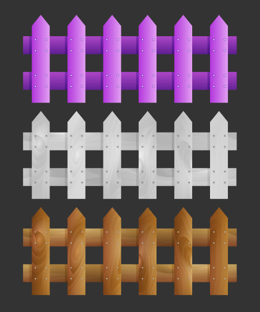 短木栅栏，矢量插图图片下载