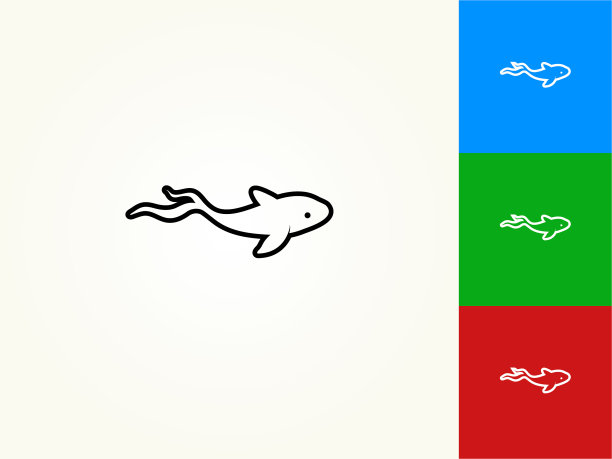 鱼黑色描线图标图片下载