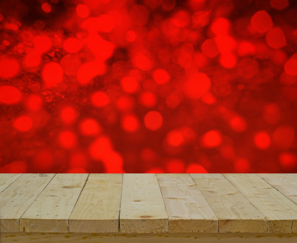 木质桌面透视抽象红光散景为背景图案-可用于显示或蒙太奇产品图片下载