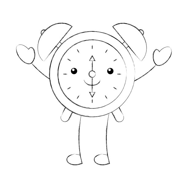 卡通闹钟时间报警钟时间图片下载