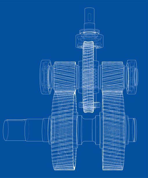变速箱草图。向量图片下载