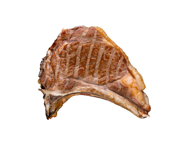 白色背景上的一块新鲜的烤肉图片下载