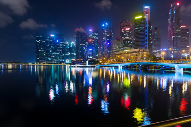 新加坡，2017年1月10日-滨海湾金融景观图片下载