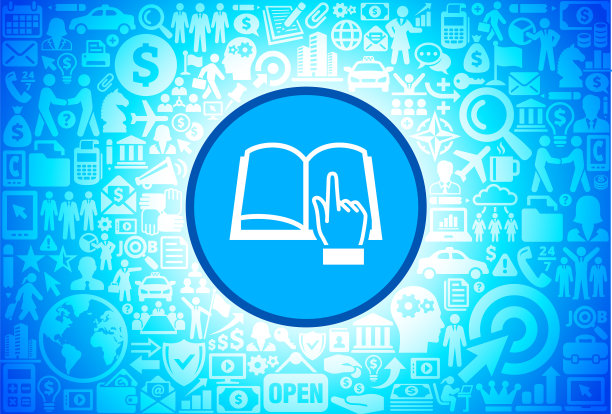 在商业和金融矢量背景上的书图标图片下载