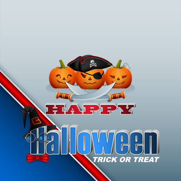 有海盗南瓜的万圣节快乐图片下载
