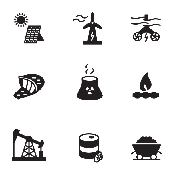 能源的图标集。向量。图片下载