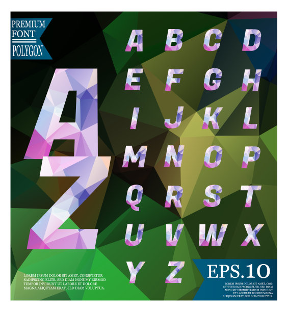 字体低聚抽象背景低聚纹理三角形形状在随机图案设计图片下载