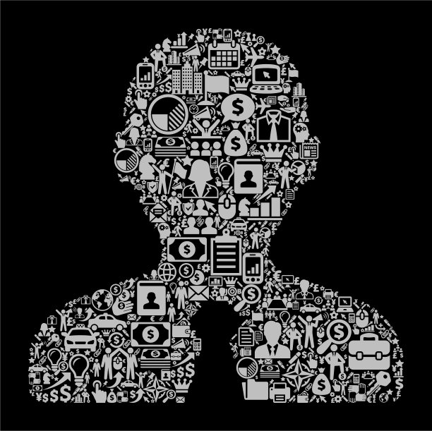 男性头像商业和金融矢量图标模式图片下载