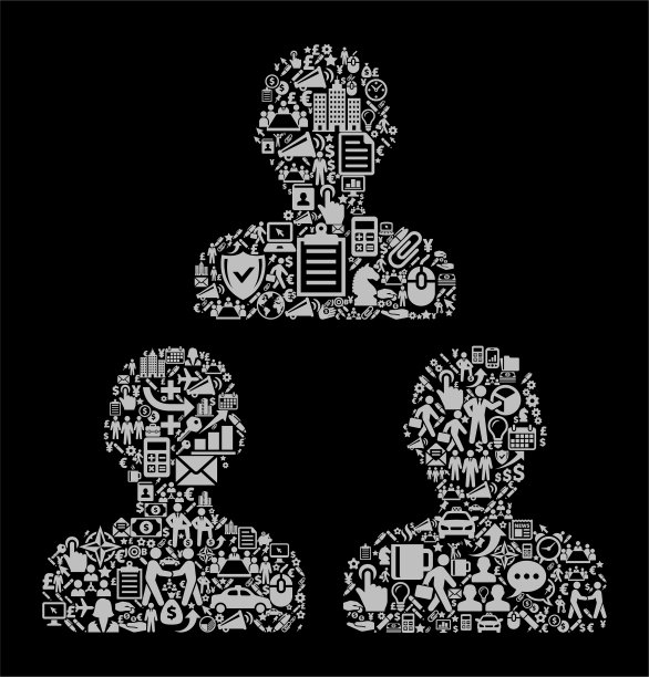 联系图标业务和金融矢量图标模式图片下载