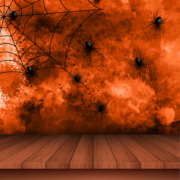 万圣节背景与蜘蛛在垃圾背景图片下载