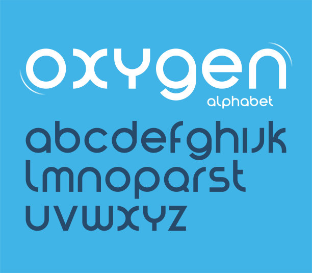 矢量圆形风格的极简字体，字母，字体。图片下载