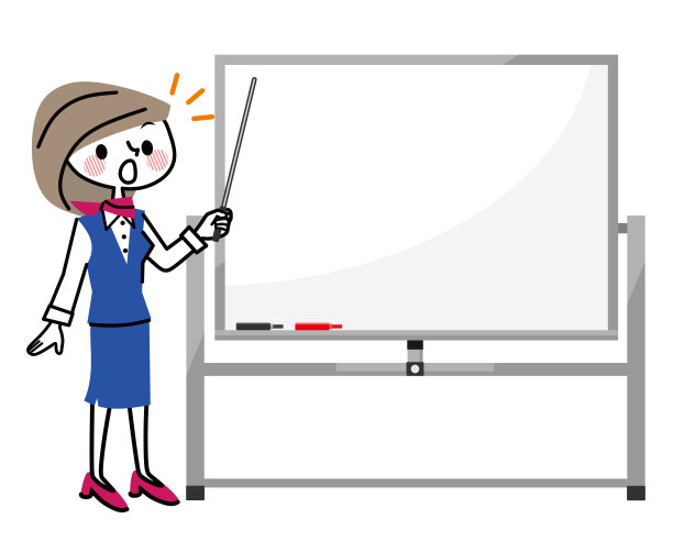 一位女商人拿着一根棍子解释。图片下载