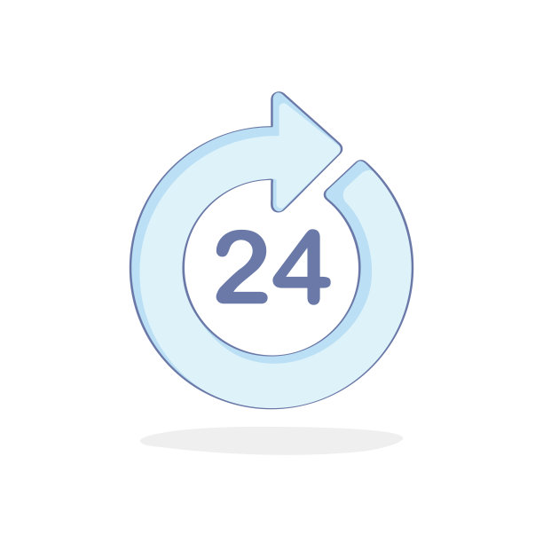 24小时服务图标图形设计-插图图片下载