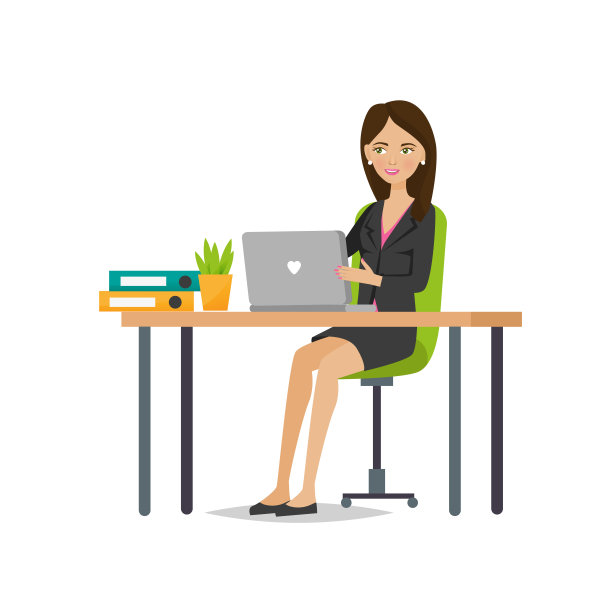 一个上班族女孩喜迎成功，工作图片下载