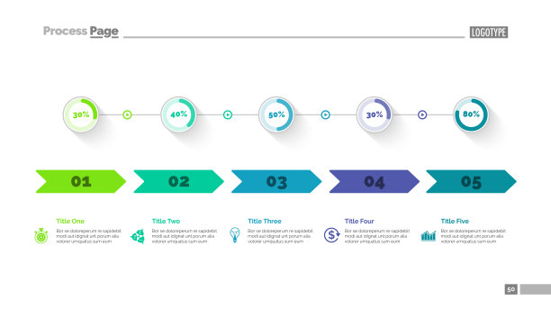 5个选项比较幻灯片模板图片下载