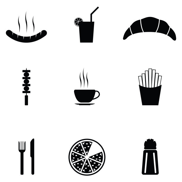 快餐图标套装图片下载