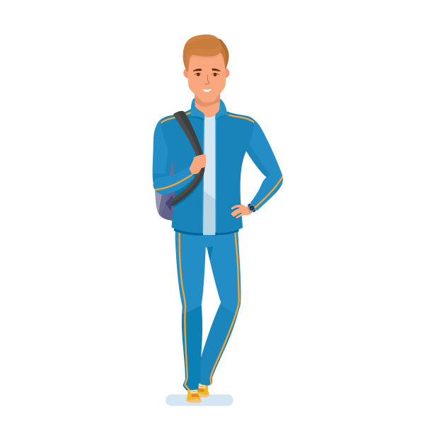 年轻的运动员背着背包去训练图片下载