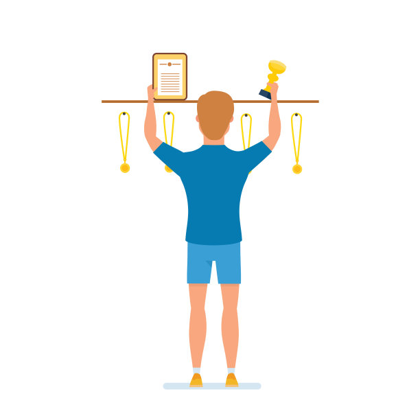 运动员补充收集的奖项，文凭，奖牌。成功、成长、胜利图片下载