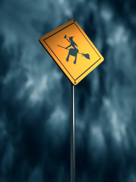 黄色的路标。万圣节图片下载