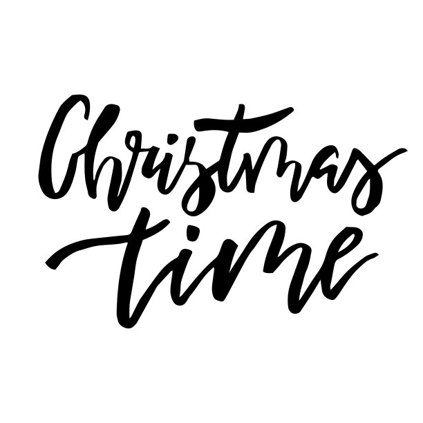 圣诞节“圣诞时光”书法贺卡矢量素材图片下载