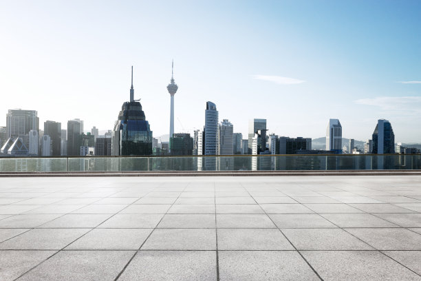 现代建筑中空荡荡的大理石地板图片下载