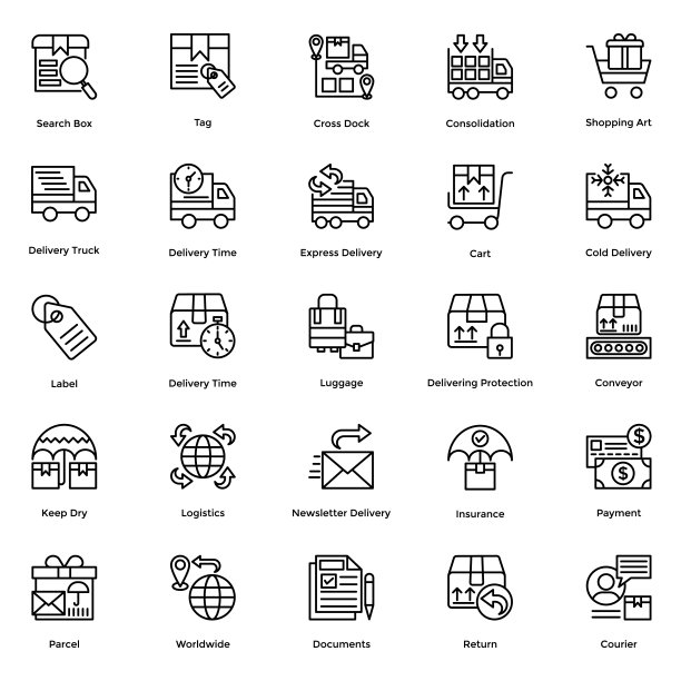 物流交付矢量图标集4图片下载