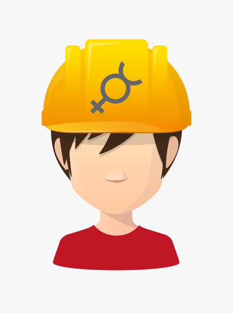 带有水星行星标志的工人化身图片下载