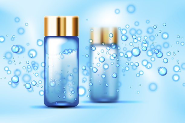 蓝色气泡瓶模型图片下载