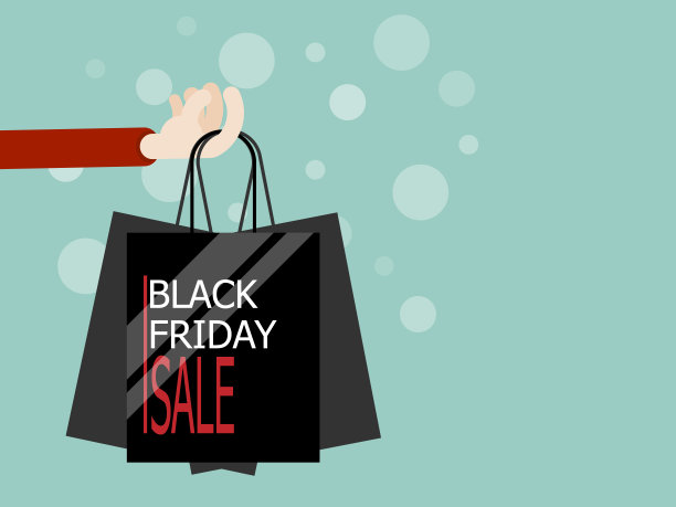 在黑色星期五大减价的时候拿着购物袋图片下载