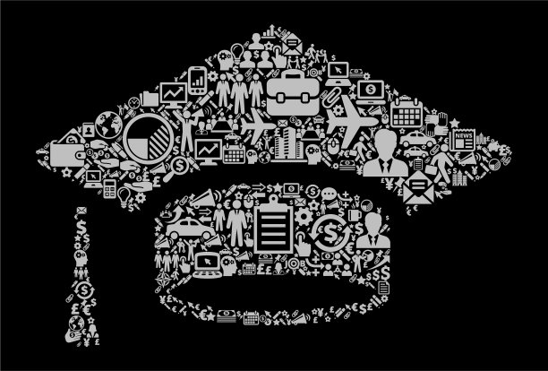 毕业帽图标商业和金融矢量图标模式图片下载