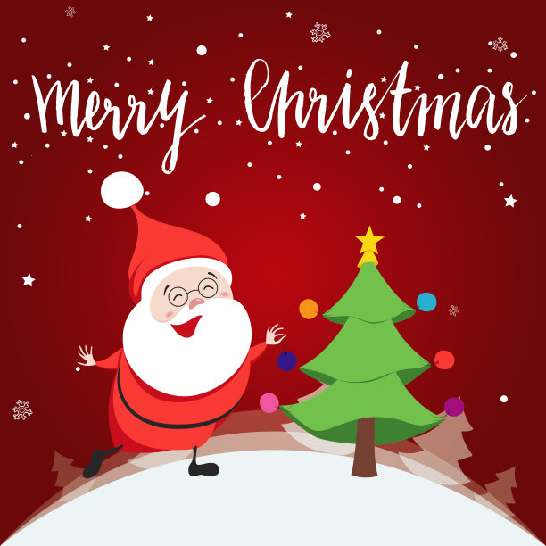 小快乐圣诞老人卡通人物。图片下载