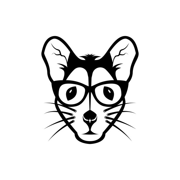 矢量鼠标头，面向复古图标，标志，徽章，标签模板和t恤复古设计元素。在白色背景上隔离图片下载