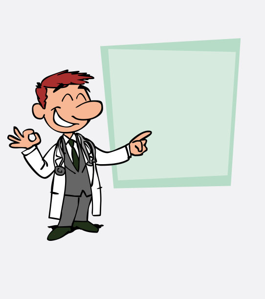 快乐的白人医生做了个ok的手势。就像在演示文稿中一样，显示您想要的数据。图片下载