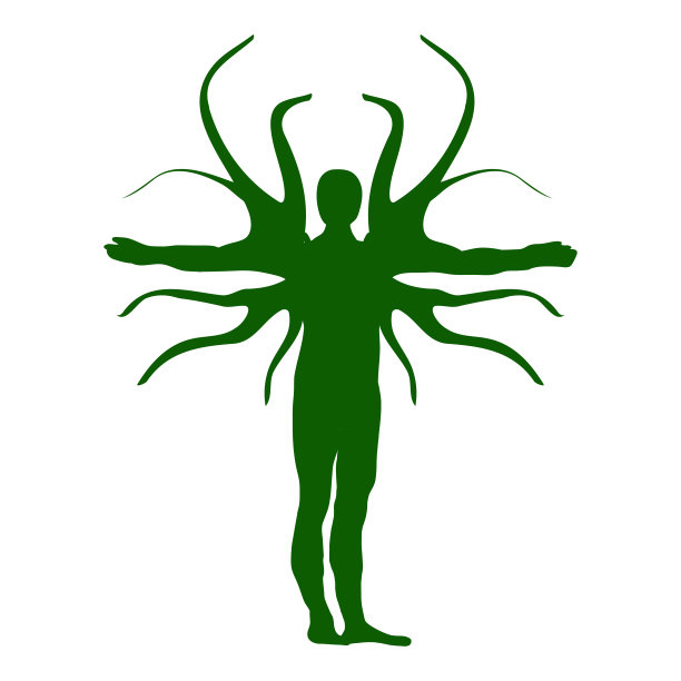 冬季人类树剪影图标符号设计。矢量插图孤立在白色背景。图片下载