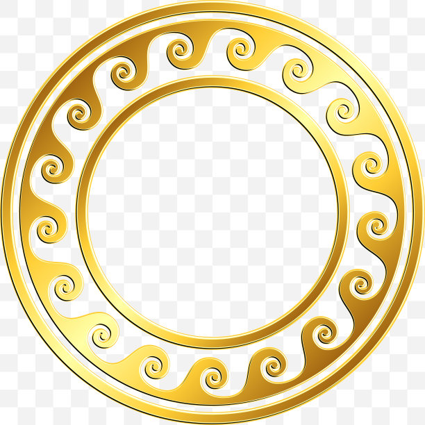 传统的黄金希腊装饰，Meander图片下载