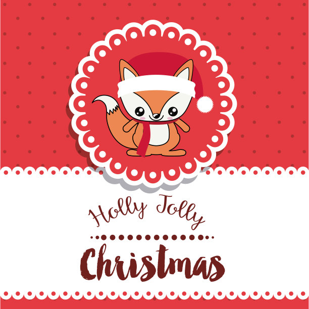 可爱的动物风格与圣诞主题孤立图标设计图片下载