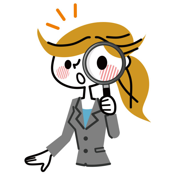 用放大镜看的女商人。图片下载