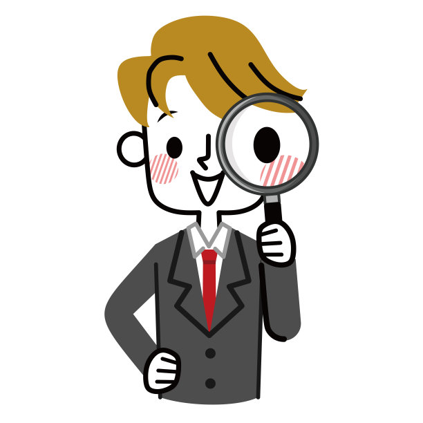 一个用放大镜看的商人。图片下载