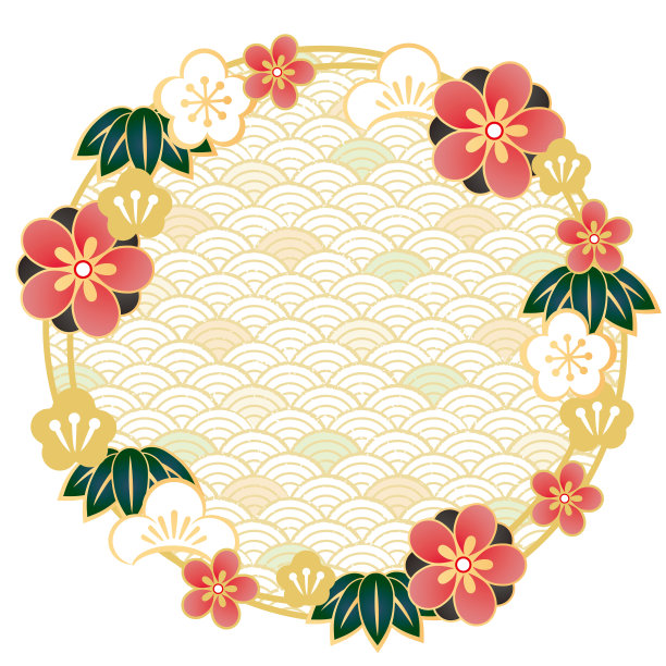 日本的新年卡片材料图片下载