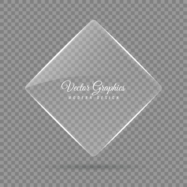 玻璃旗帜。透明的几何形状。图片下载