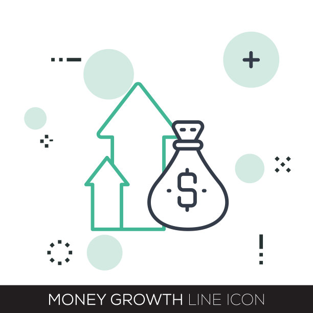 金钱增长线图标图片下载