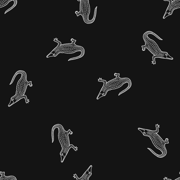 无缝模式背景鳄鱼。纠结的模式矢量插图。图片下载