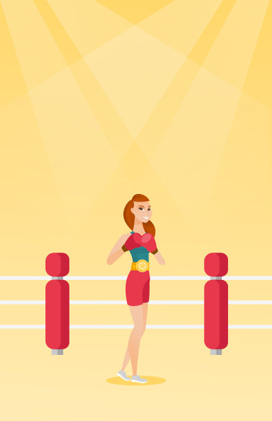 年轻自信的白人拳击手在拳击台上图片下载